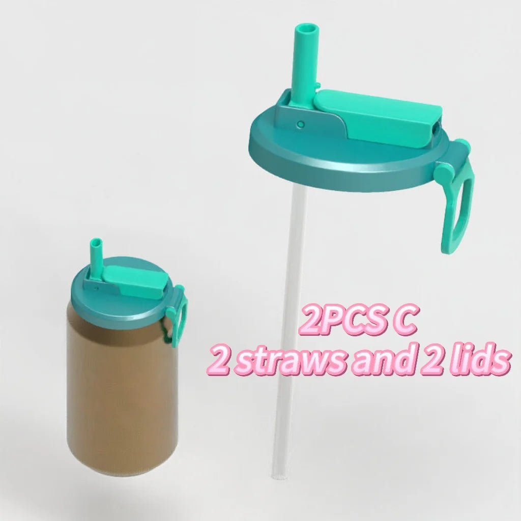 Reusable Soda Can Straw Lid – Leak-proof Cover with Built-in Straw