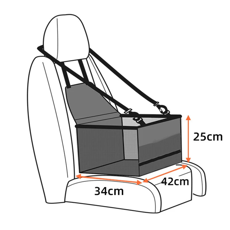 Folding Pet Car Seat – Safe & Comfy Travel for Pets