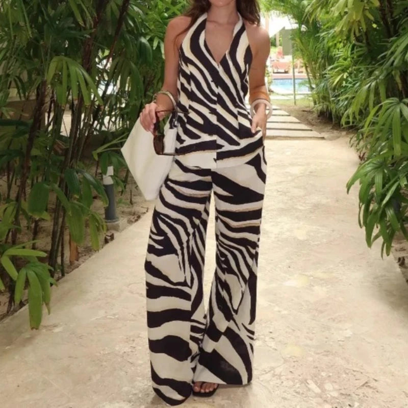 Zebra Print Two-Piece Set