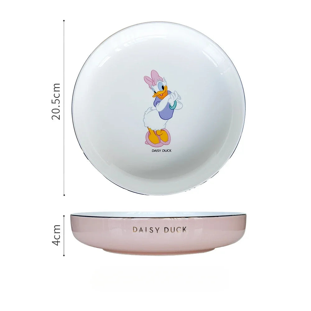 Disney Mickey Minnie Donald Ceramic Dinner Plate – High-Quality Cartoon Tableware