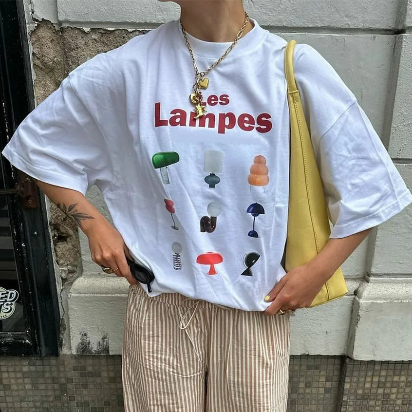 Oversized Fruit Print Graphic T-Shirt – Loose Fit Streetwear Summer Top