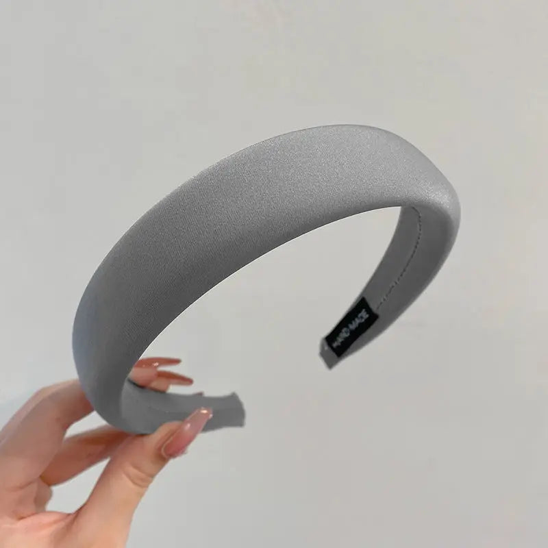 Thick Sponge Satin Headband – Fashionable Soft Padded Hair Hoop for Women
