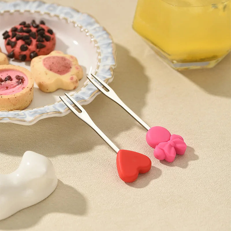 Disney Mickey & Minnie Stainless Steel Fruit & Dessert Forks – Cartoon Tableware Set