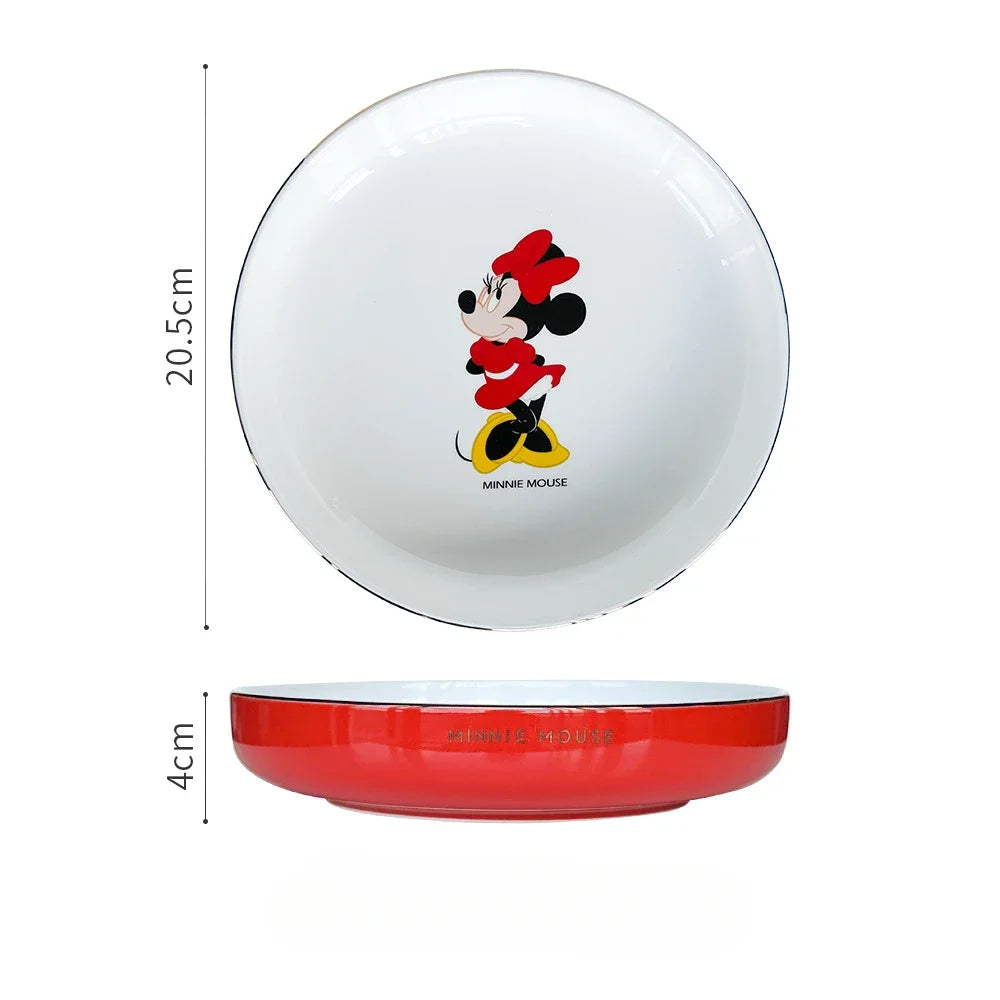 Disney Mickey Minnie Donald Ceramic Dinner Plate – High-Quality Cartoon Tableware