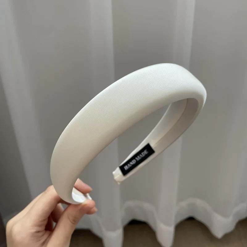 Thick Sponge Satin Headband – Fashionable Soft Padded Hair Hoop for Women