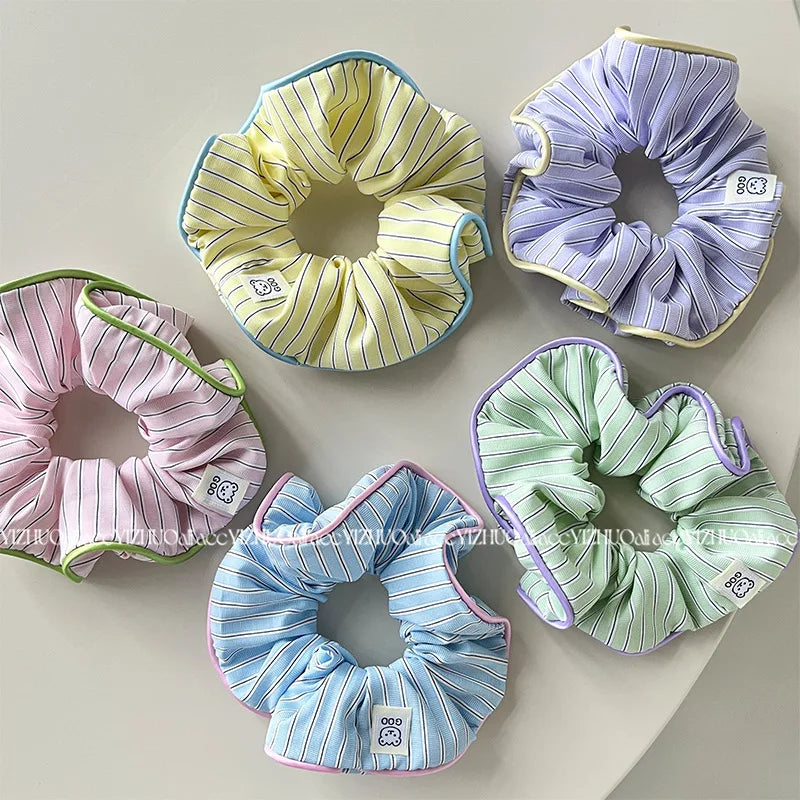 Large Korean Style Scrunchie – Candy Color Hair Tie for Bun or Ponytail