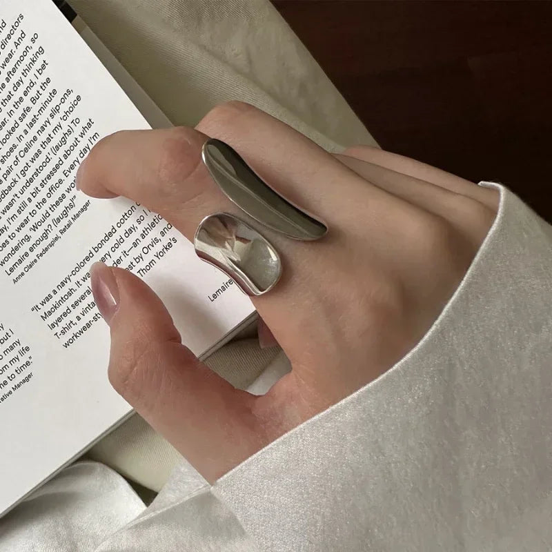 Trendy Silver- Cuff Rings
