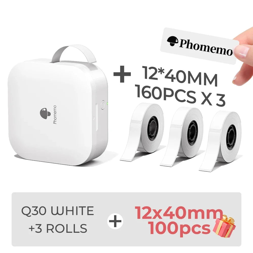 Phomemo Q30 Mini Portable Label Printer – Wireless Inkless Thermal Printing