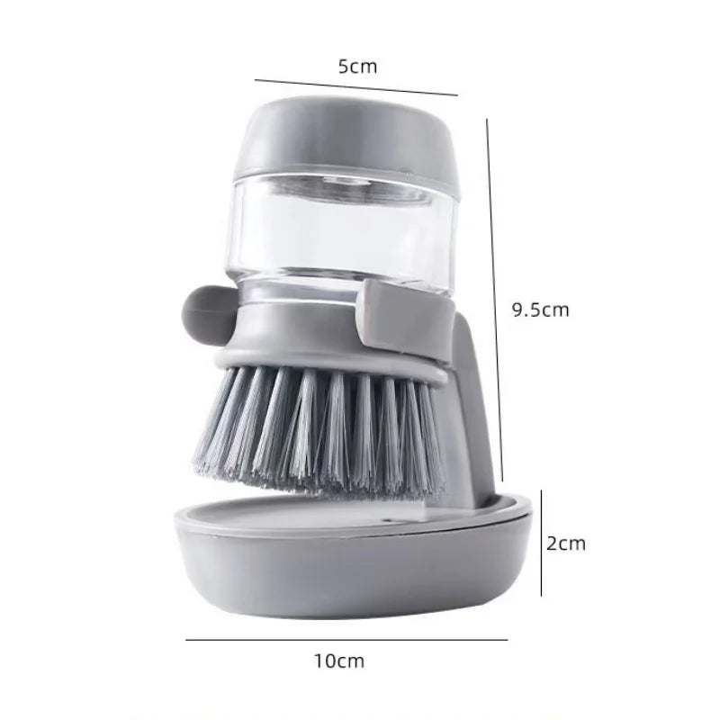 Soap Dispensing Dish Brush – With Holder Base
