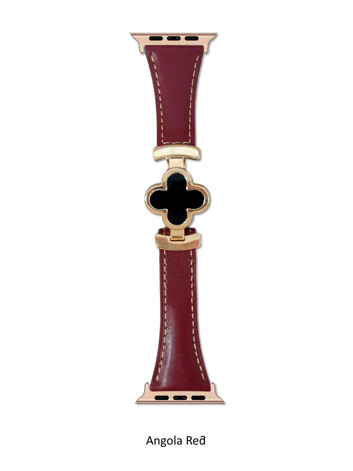 Premium Leather Apple Watch Strap with Magnetic Clover Design