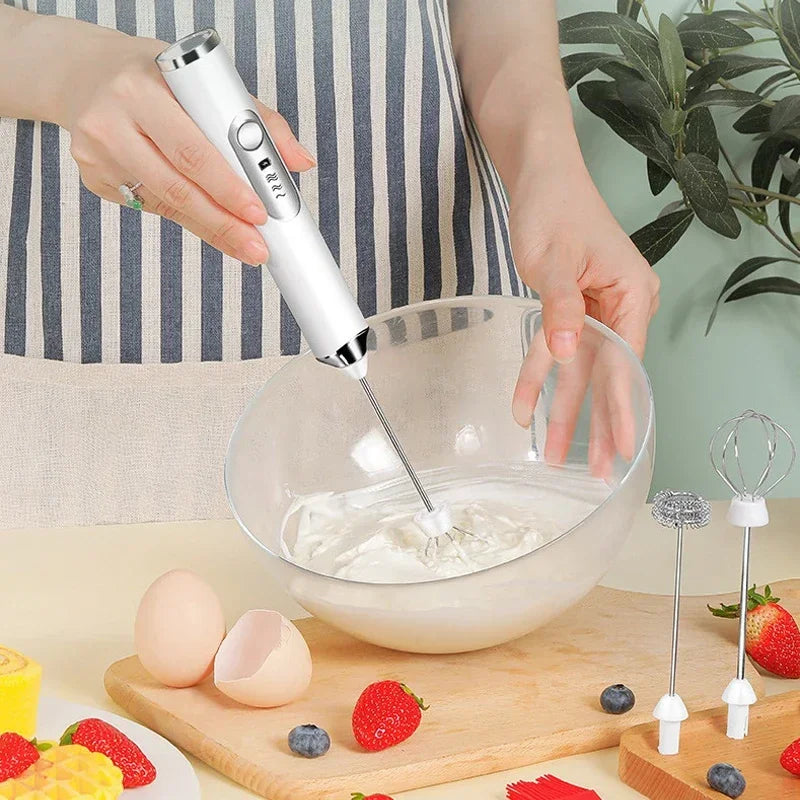 Electric Handheld Milk Frother & Whisk – USB Rechargeable
