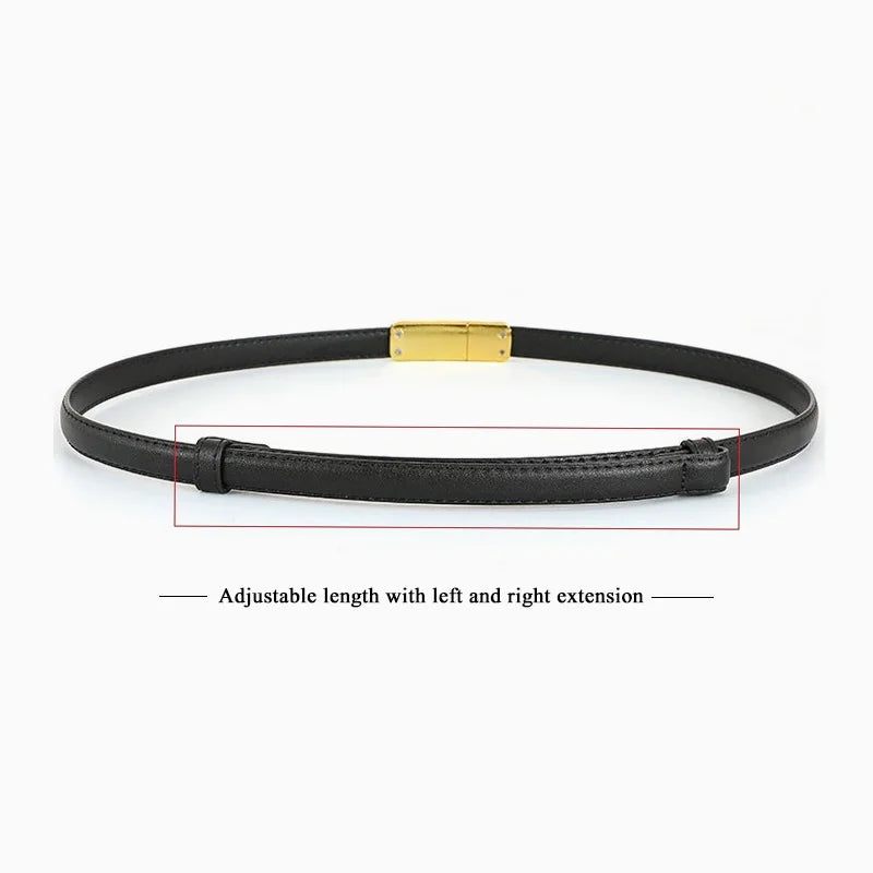 Elegant Thin Leather Adjustable Belt