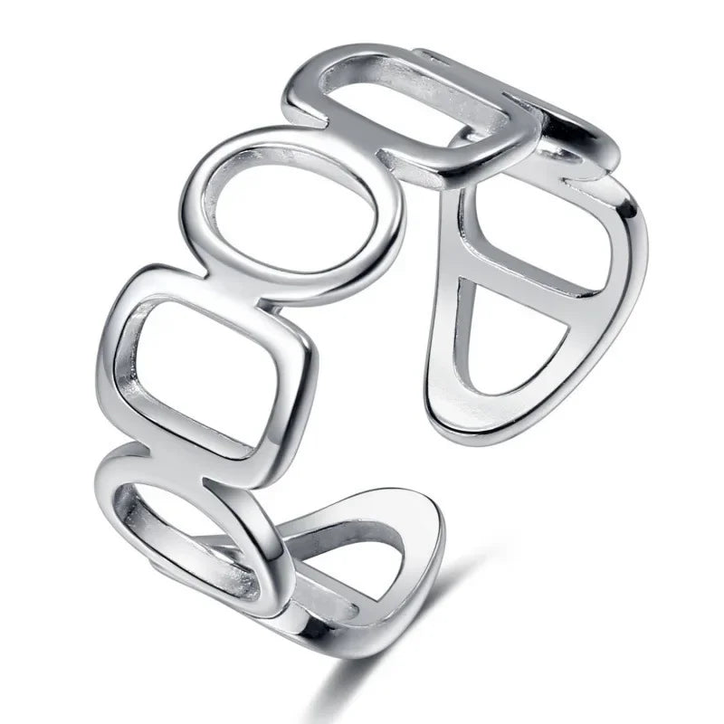 Trendy Silver- Cuff Rings