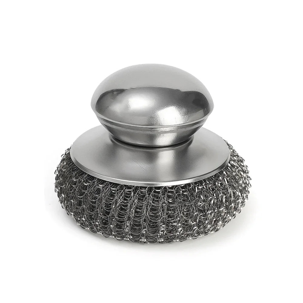 Heavy Duty Steel Pot Scrubber with Handle