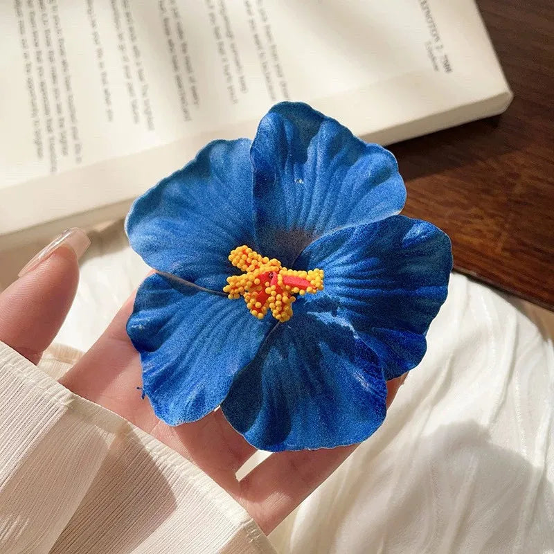 Hawaiian Flower Hair Clip – Plumeria/Hibiscus Summer Hair Accessory