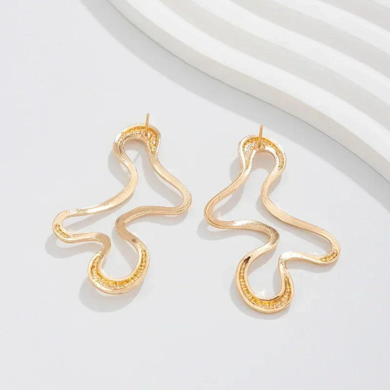 Irregular Geometric Stud Earrings – Gold or Silver
