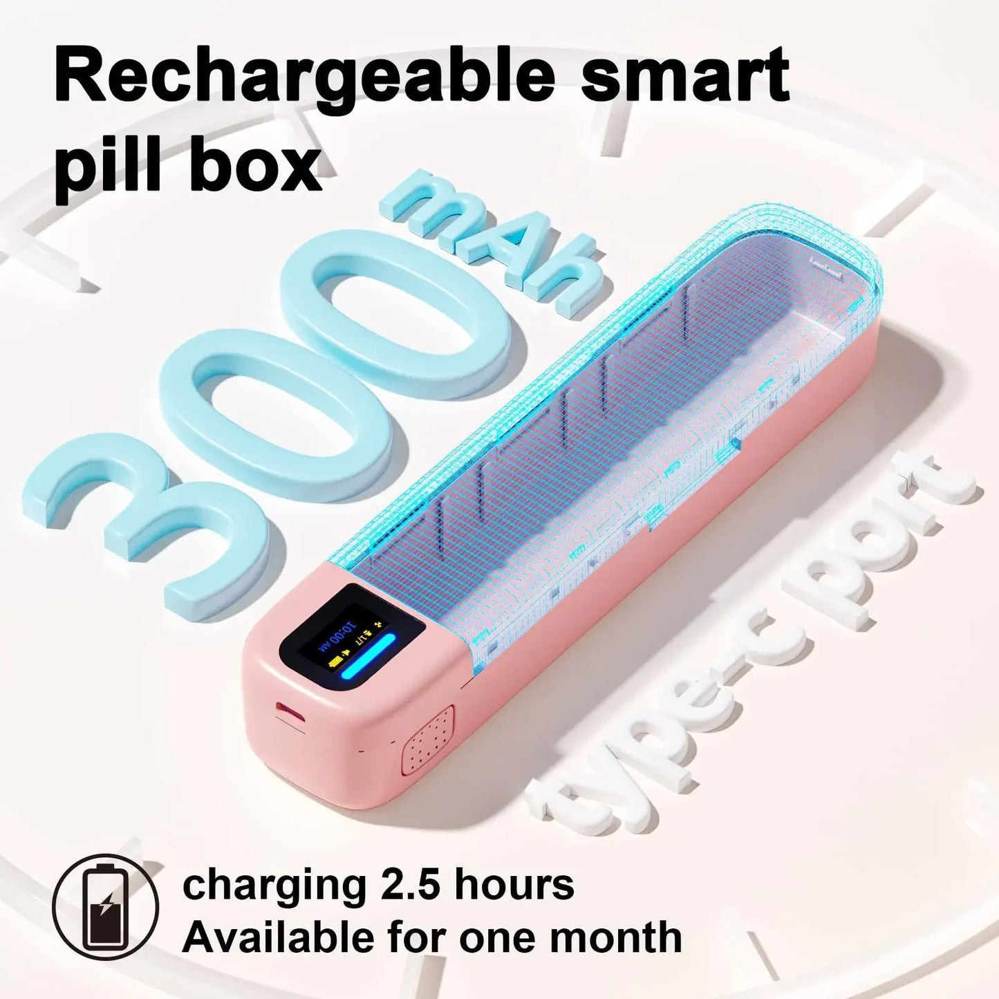 Smart Bluetooth Pill Organizer – Weekly Electronic Medicine Box with Timer and App Reminder