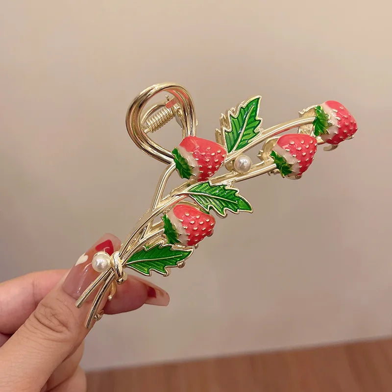 Elegant Flower Metal Hair Claw Clip for Women