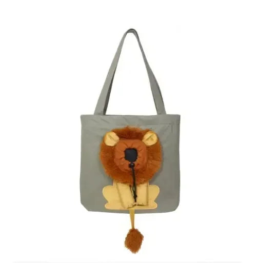 Lion-Shaped Cat Shoulder Bag – Pet Carrier for Small Cats & Dogs