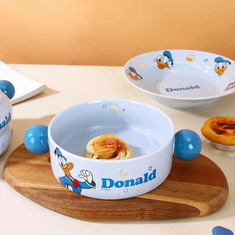 Disney Mickey Minnie Donald Daisy Ceramic Tableware Bowls & Plates Set