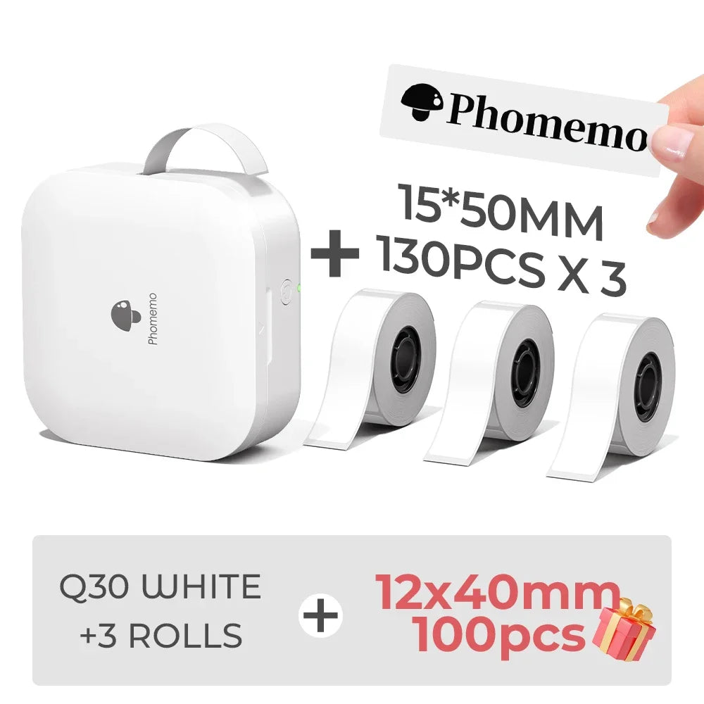 Phomemo Q30 Mini Portable Label Printer – Wireless Inkless Thermal Printing