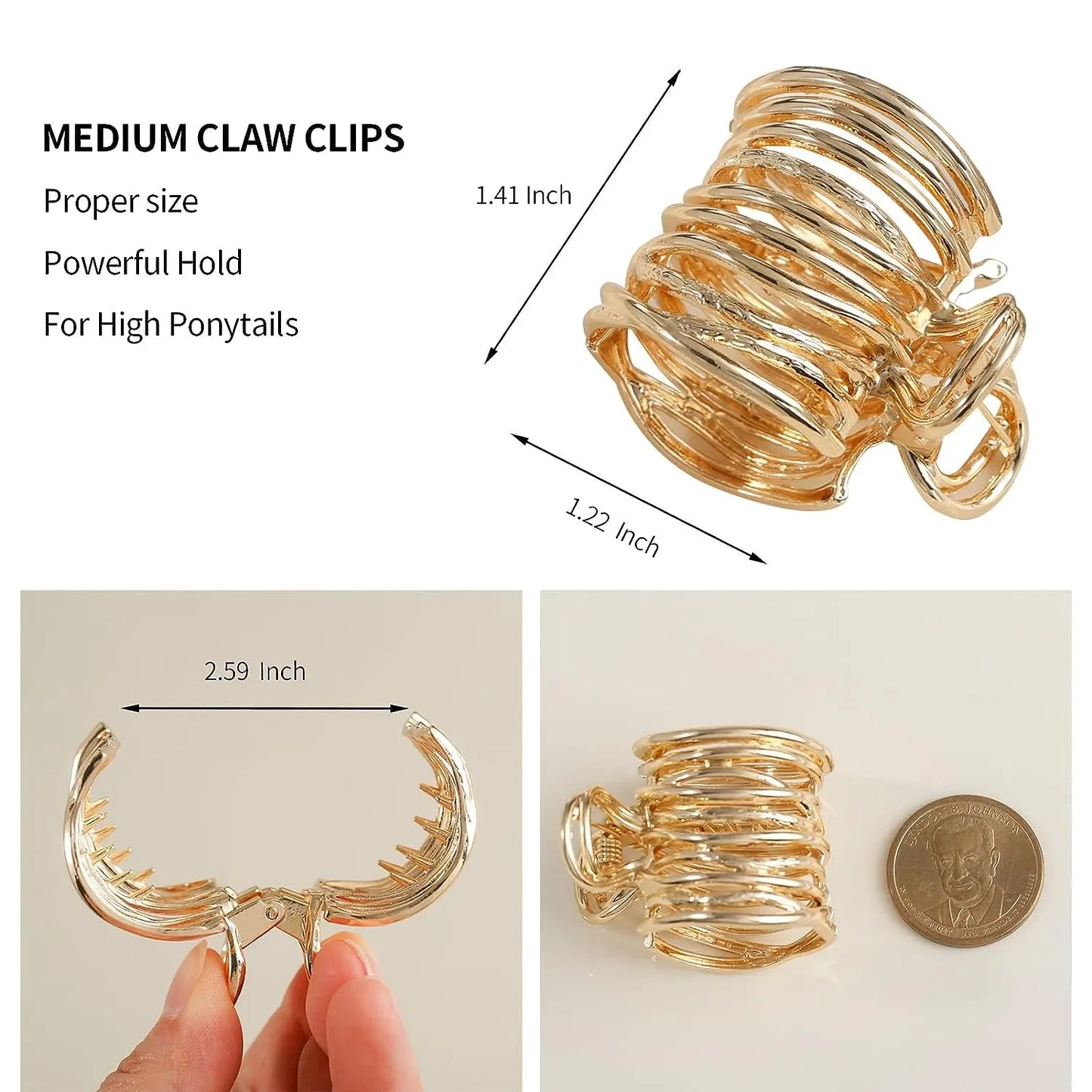 Geometric Hollow Metal Hair Claw Clip