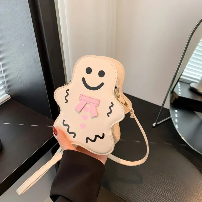 Gingerbread Man Cartoon Shoulder Bag – Fun Multi-Color Design