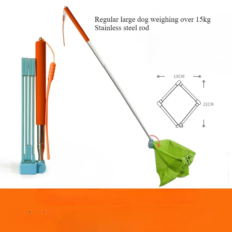 Dog Waste Pick-Up Shovel with Garbage Bags – Outdoor Walking Tool