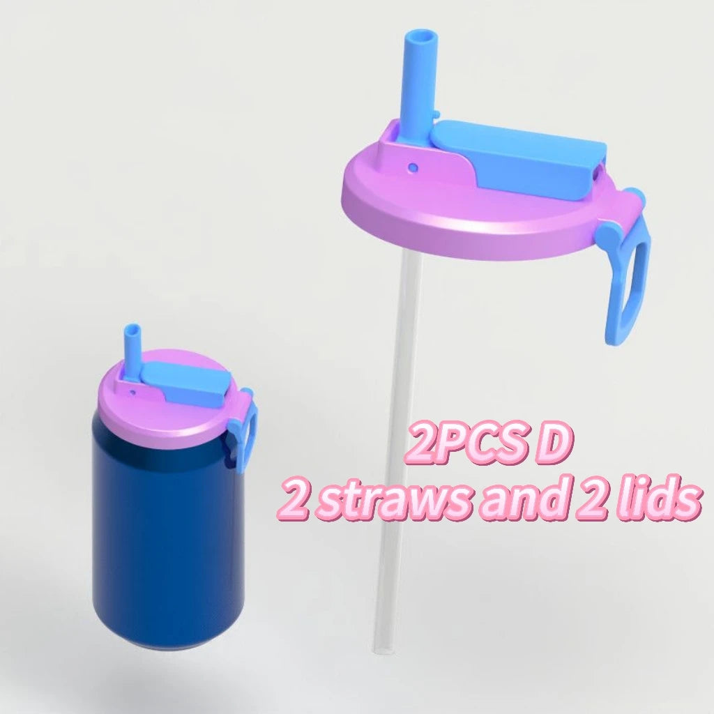 Reusable Soda Can Straw Lid – Leak-proof Cover with Built-in Straw