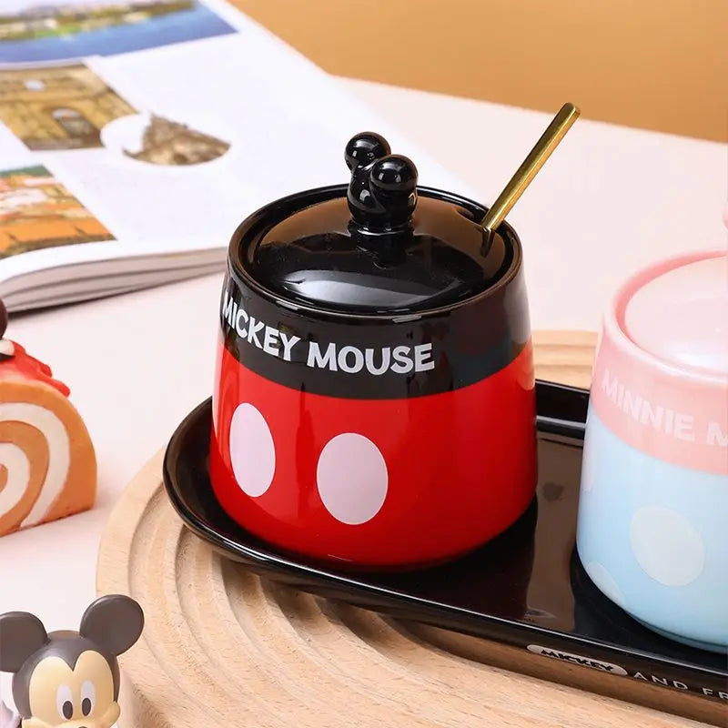 Cartoon Mickey/Minnie Seasoning Jar with Spoon