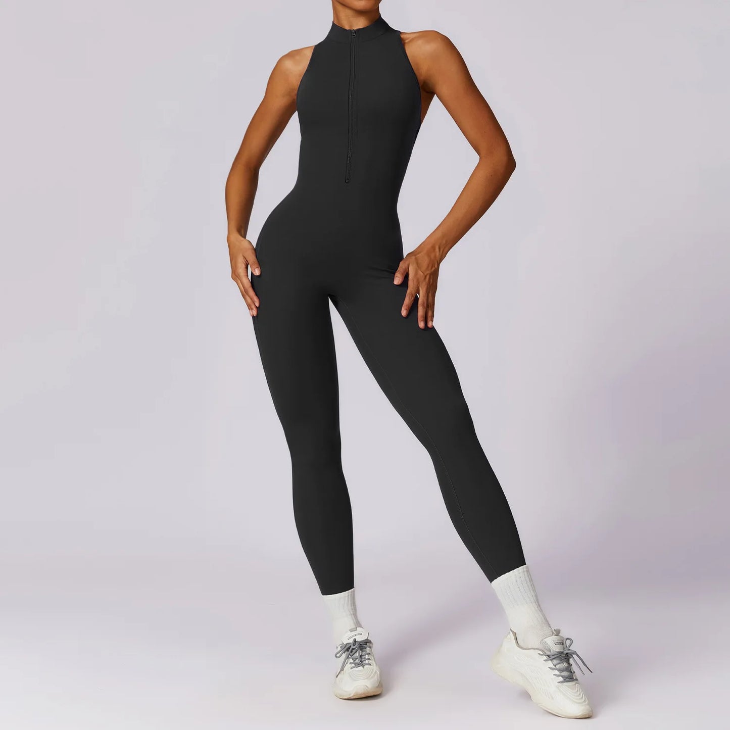 Women's Open Back Fitness Jumpsuit – One-Piece Yoga Activewear Bodysuit (Available in Multiple Colors)