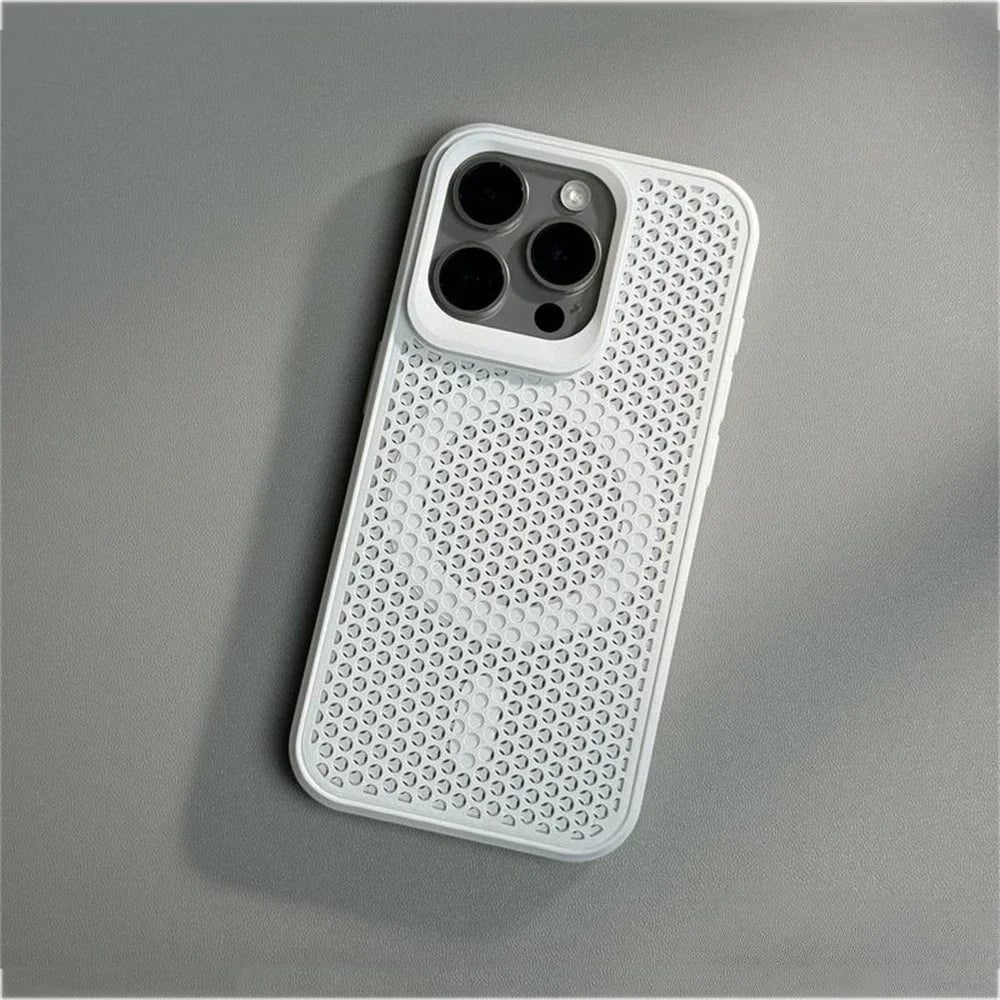 Luxury Matte Heat Dissipation Hole Magsafe Case for iPhone 12 to iPhone 16 Pro Max – Magnetic Wireless Charging PC Hard Cover
