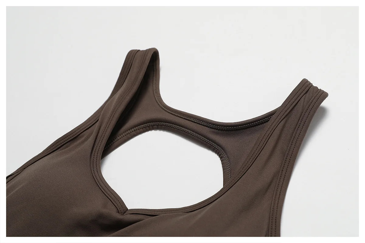 Women's One-Piece Open Back Jumpsuit – Yoga & Gym Stretch Bodysuit (Available in Multiple Colors)