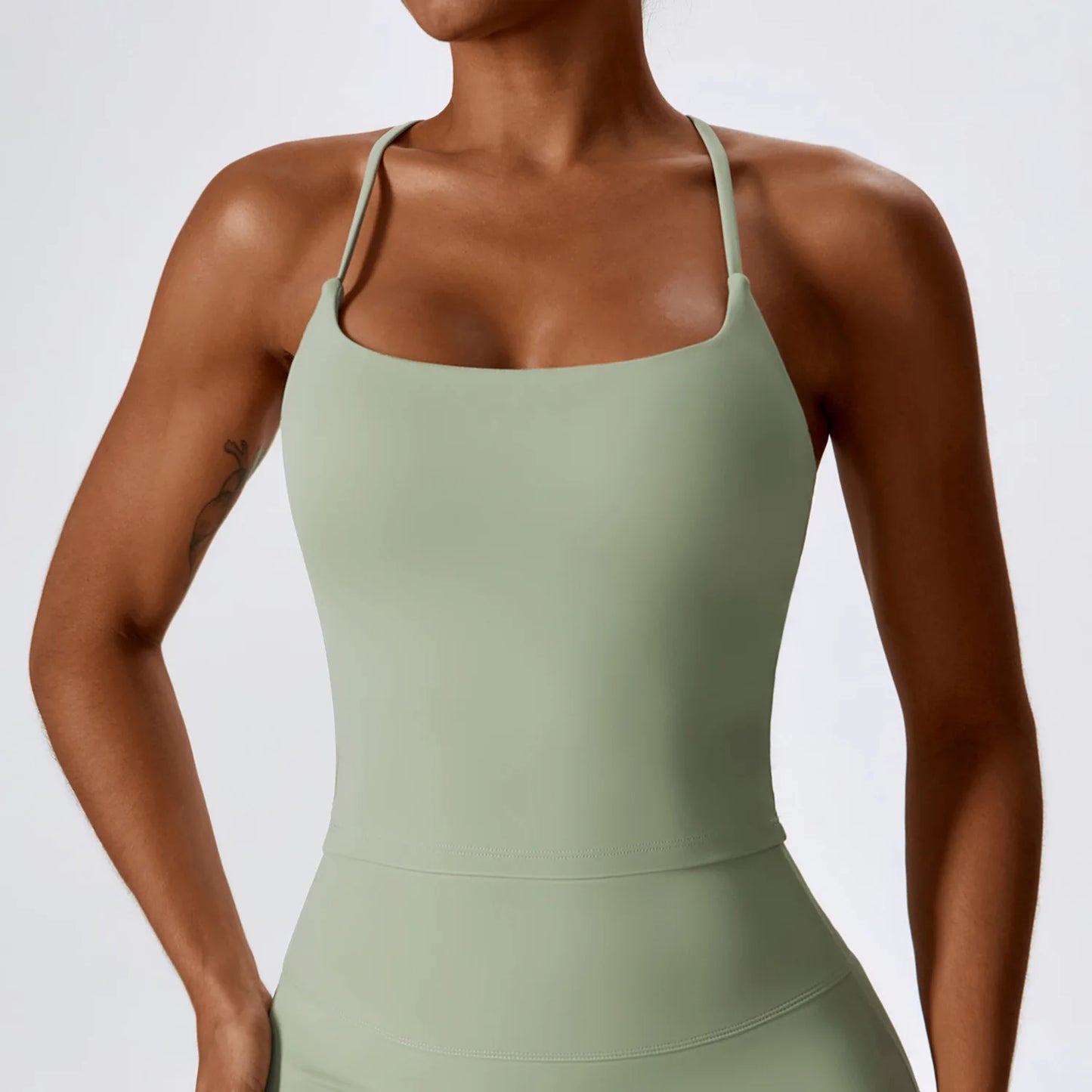 Women's Sleeveless Sports Top – Thin Compression Yoga Crop with Open Back (Available in Multiple Colors)
