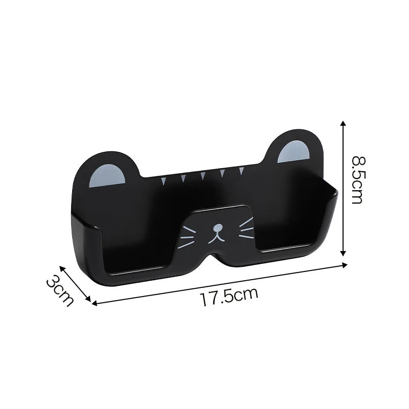 Wall-Mounted Cute Cat Glasses Holder