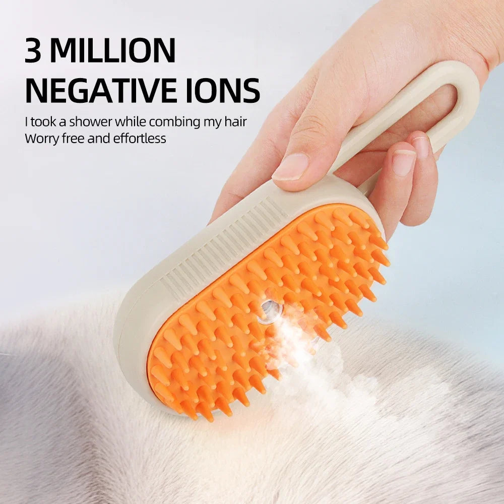 Steam Pet Hair Brush – Gentle Grooming & Massage