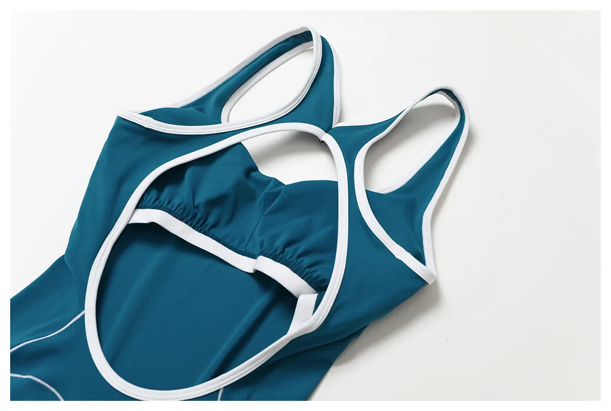 Women's Open-Back Yoga Jumpsuit – One-Piece Stretch Sports Bodysuit (Available in Multiple Colors)