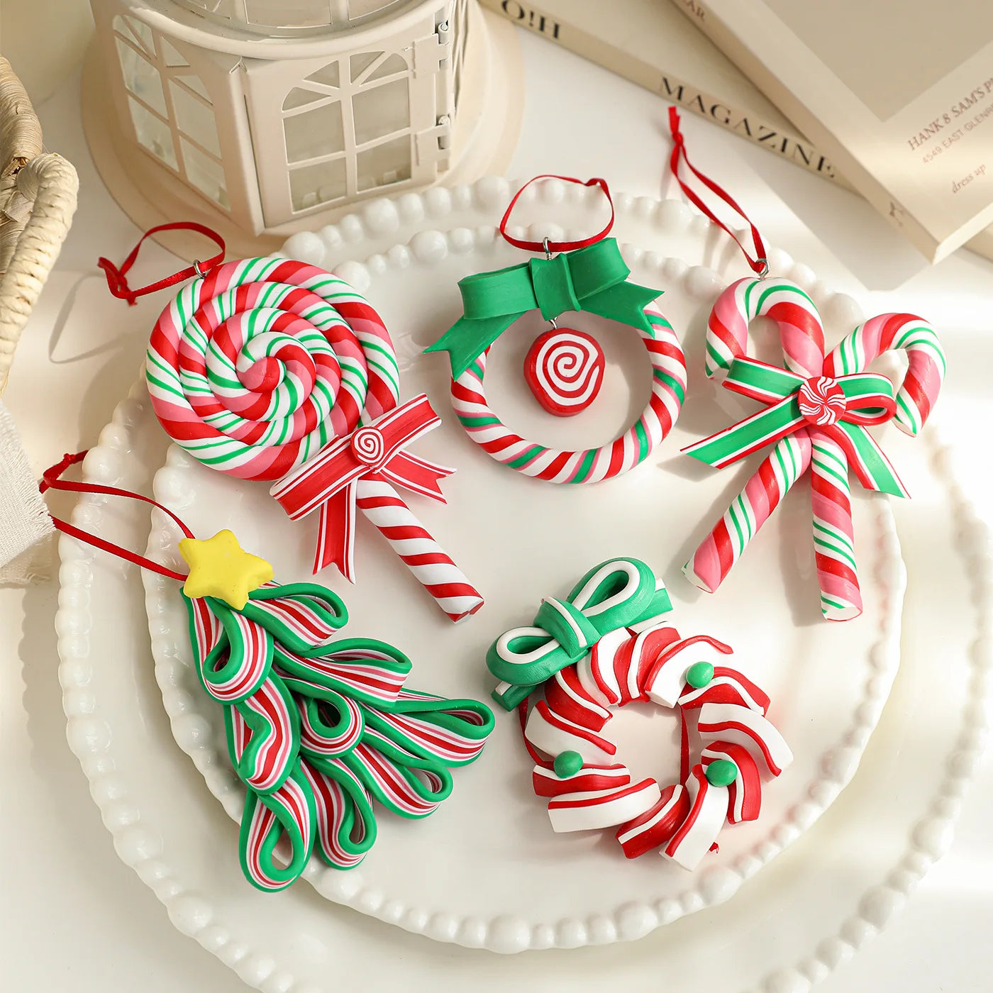 Christmas Candy Cane Ornament – Glitter Hanging Holiday Decoration