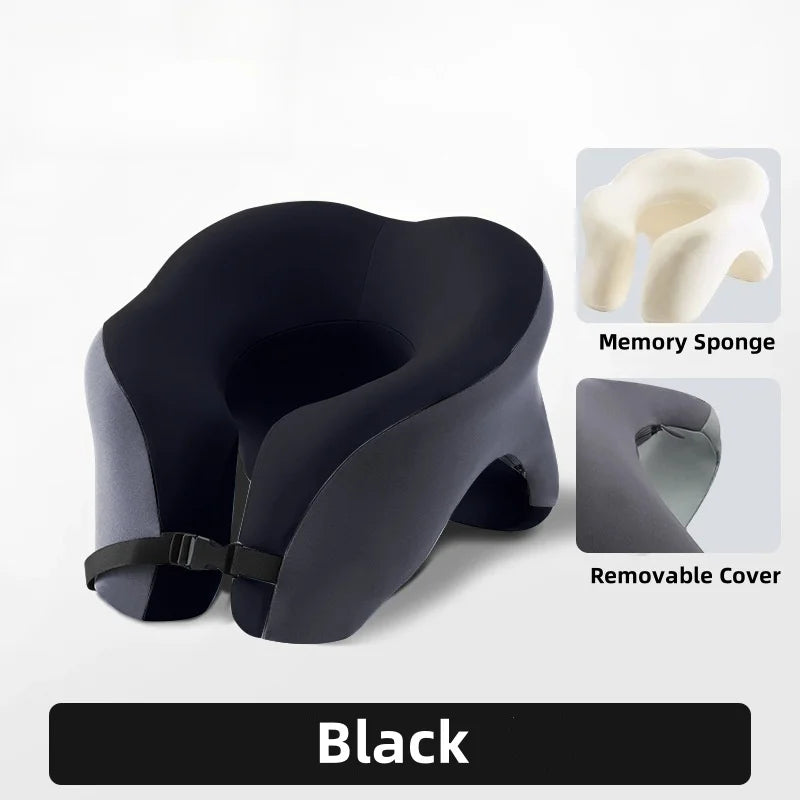 U-Shaped Memory Foam Travel Neck Pillow – Ergonomic Support for Plane, Car & Office
