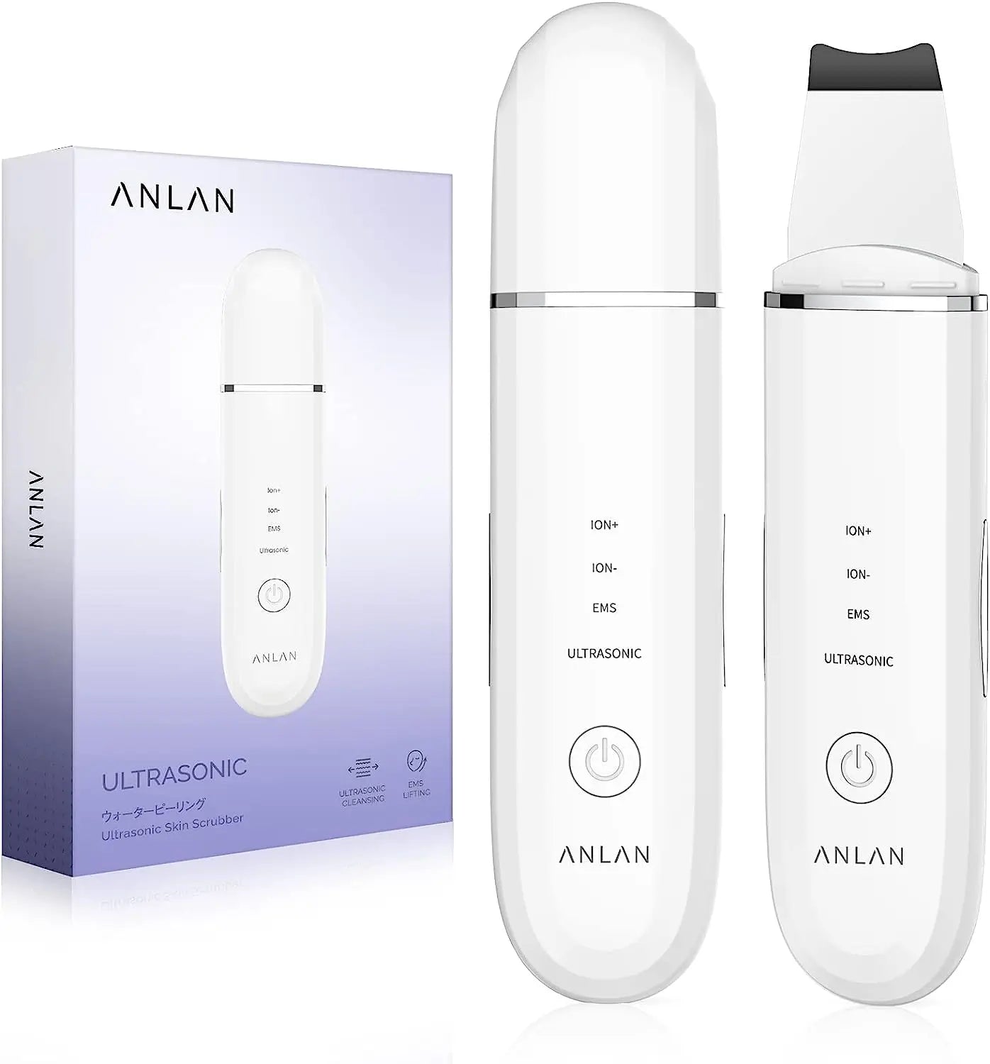 ANLAN Ultrasonic Skin Scrubber – Deep Facial Cleansing & EMS Lifting Tool
