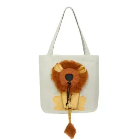Lion-Shaped Cat Shoulder Bag – Pet Carrier for Small Cats & Dogs