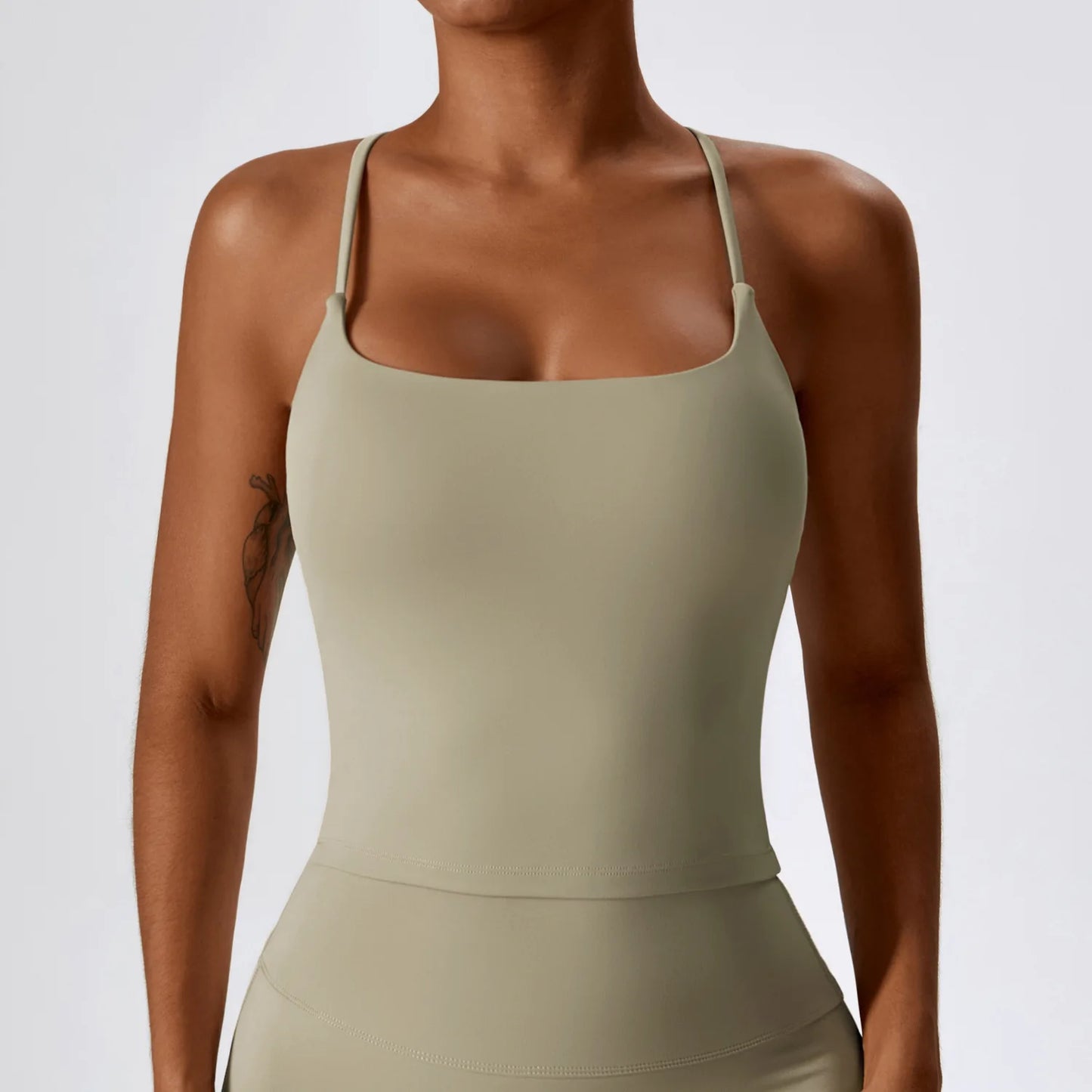Women's Sleeveless Sports Top – Thin Compression Yoga Crop with Open Back (Available in Multiple Colors)