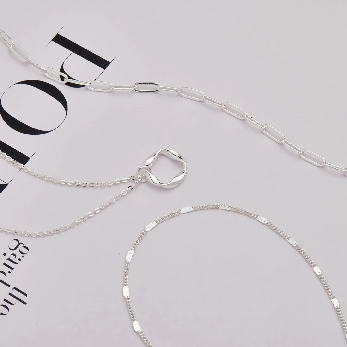 Layered Paperclip Chain Necklace – Gold & Silver