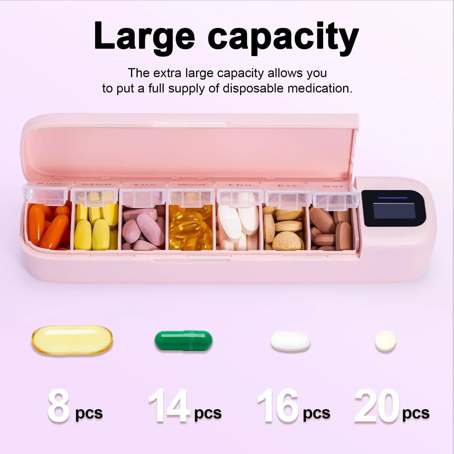 Smart Bluetooth Pill Organizer – Weekly Electronic Medicine Box with Timer and App Reminder