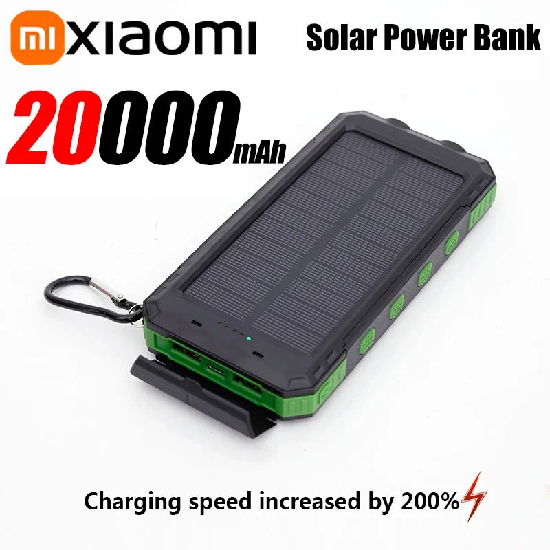 Solar Power Bank 50000mAh – Waterproof Fast-Charge Portable Charger with LED Flashlight
