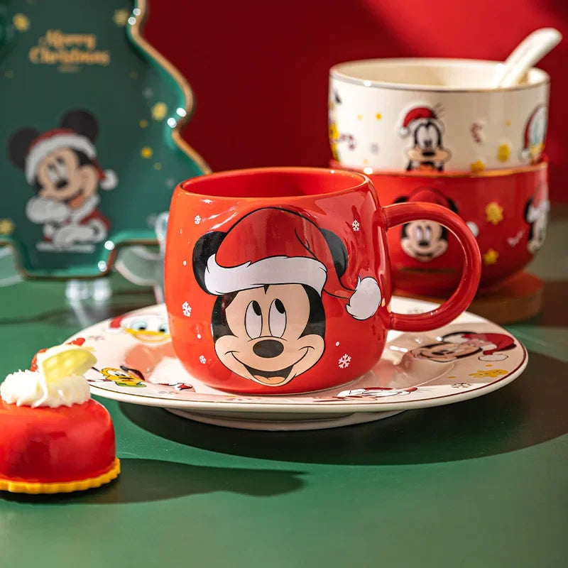 Disney Mickey Mouse Christmas Ceramic Relief Mug – Holiday Gift Cup