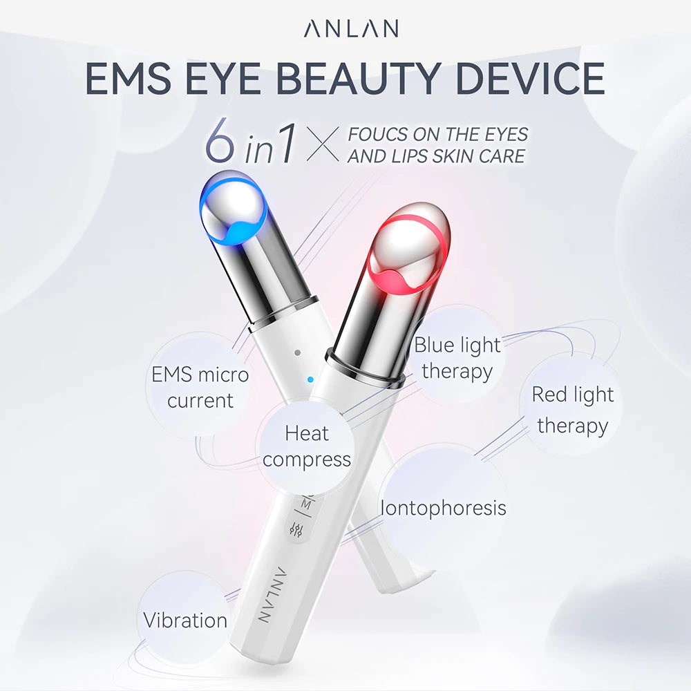 ANLAN EMS Eye Beauty Device – Microcurrent Eye Massager for Eye Bags, Dark Circles, and Lifting