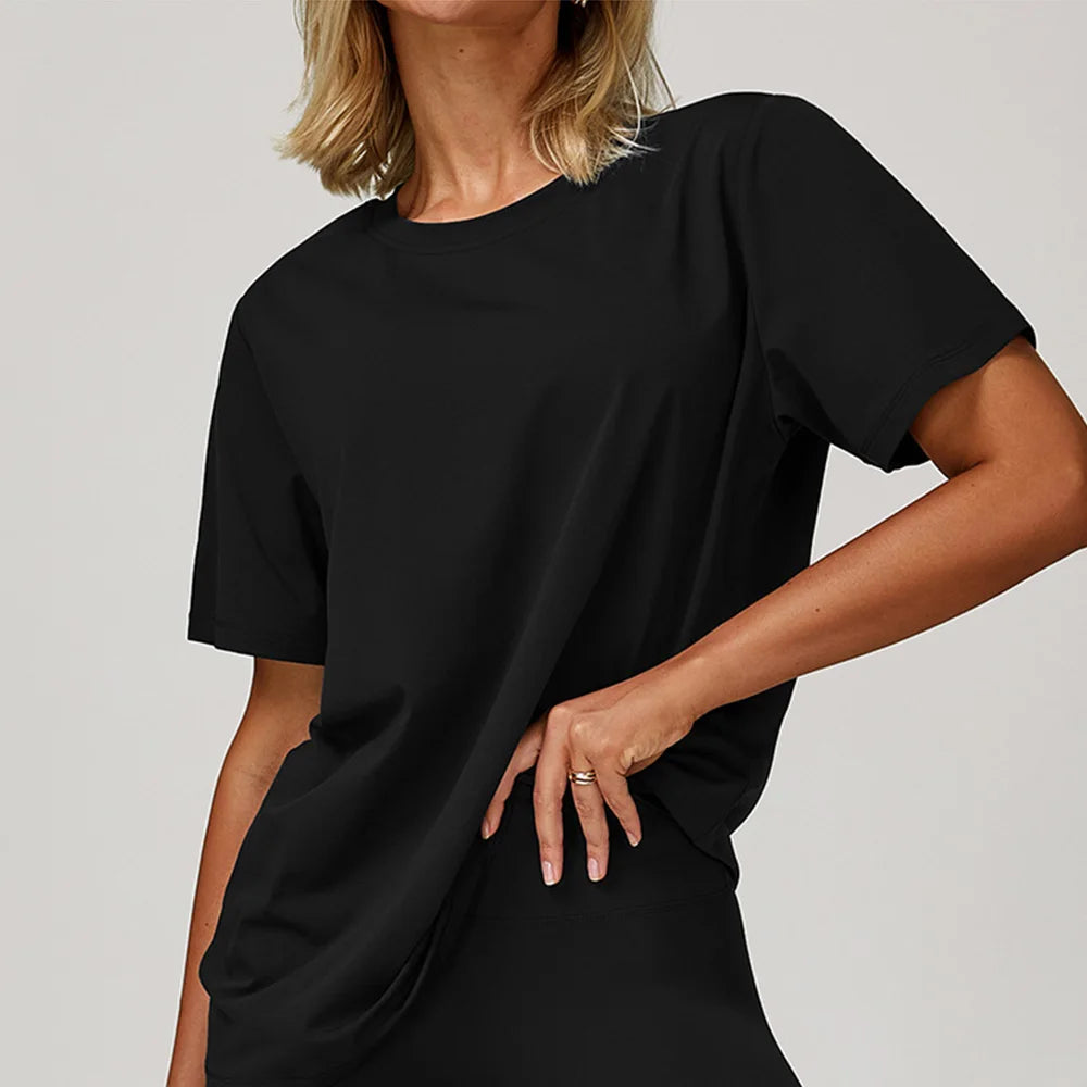 Loose Fit Quick-Dry Workout T-Shirt – Women’s Short Sleeve Gym Top