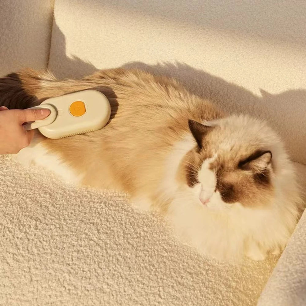 Steam Pet Hair Brush – Gentle Grooming & Massage