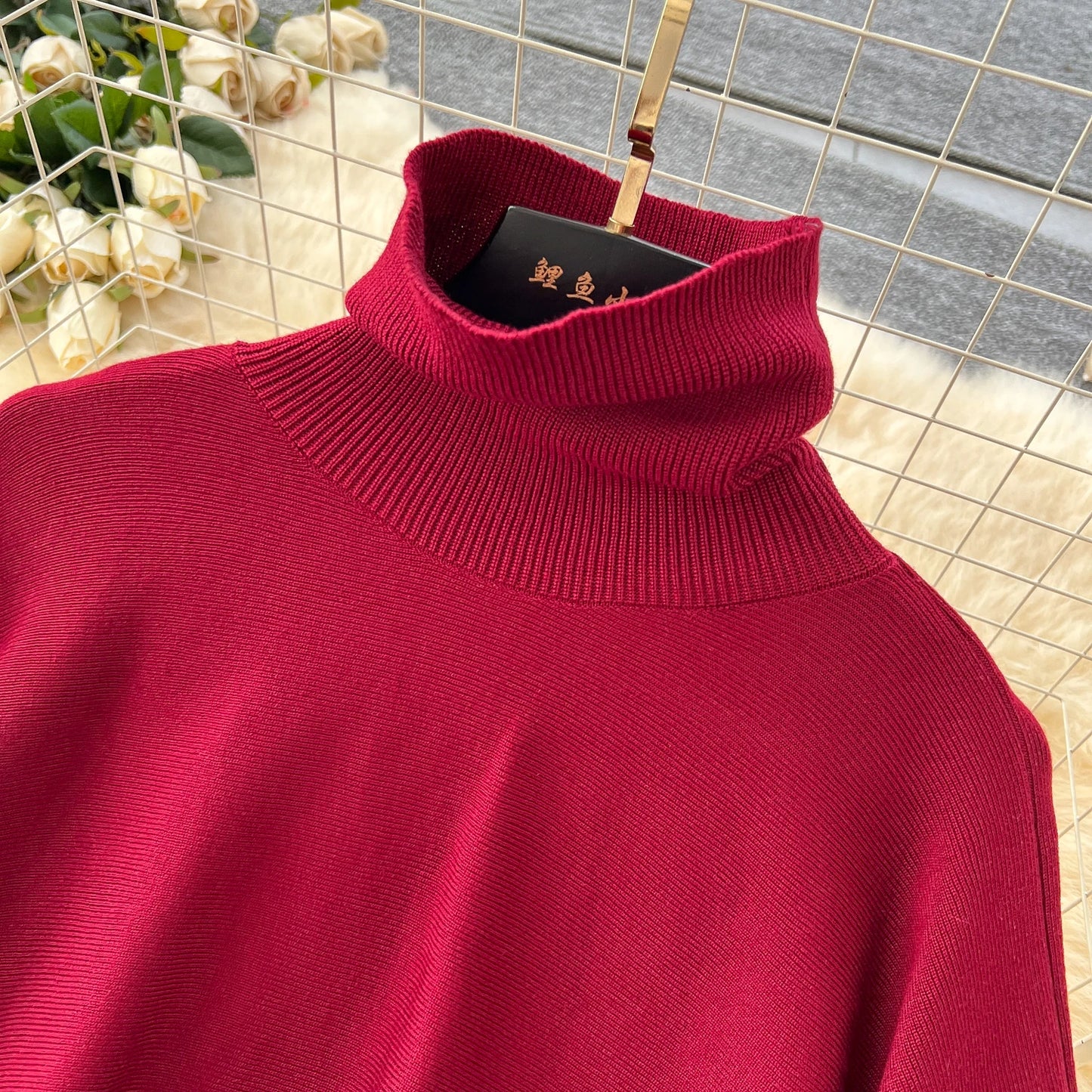 SINGREINY Turtleneck Warm Two-Piece Set – Knitted Sweater & Wide Leg Pants